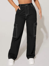 Kotty Women Regular Fit High-Rise Stretchable Cargos Style Jeans