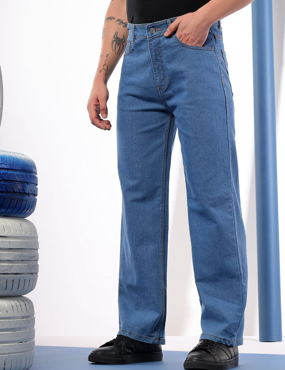 Kotty Men Comfort Regular Fit Mid-Rise Stretchable Jeans