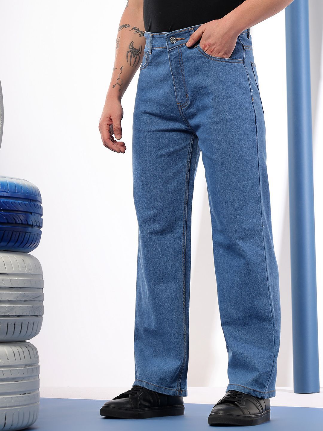 Kotty Men Comfort Regular Fit Mid-Rise Stretchable Jeans