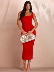 Kotty Women Solid Bodycon Midi Dress