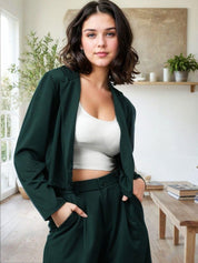 Kotty Lapel Collar Long Sleeves Coat With Trouser 