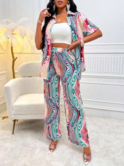 Kotty Abstract Printed Shirt With Trouser