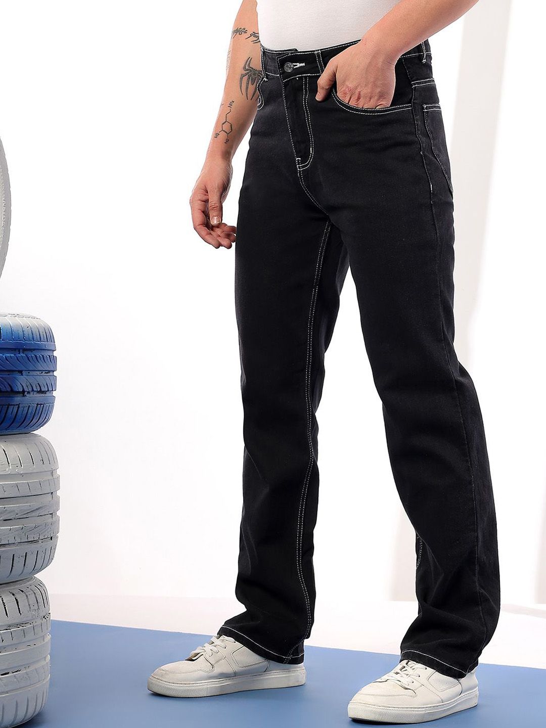 Kotty Men Comfort Fit Mid-Rise Stretchable Jeans