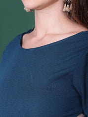 Kotty Women Solid Boat Neck Top