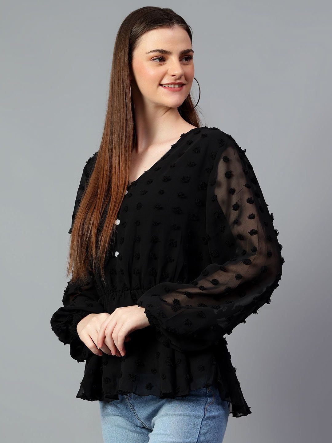 Kotty Women Solid V-Neck Top