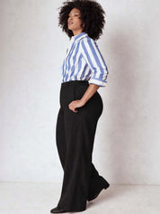 Black Wide Leg High-Rise Pants for Women – Stylish Solid Design | Kotty