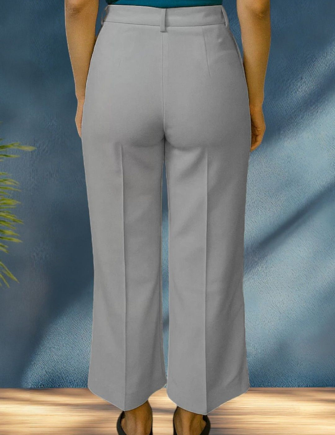 Kotty Women Solid  High-Rise Wide Leg Easy Wash Pleated Formal Trousers