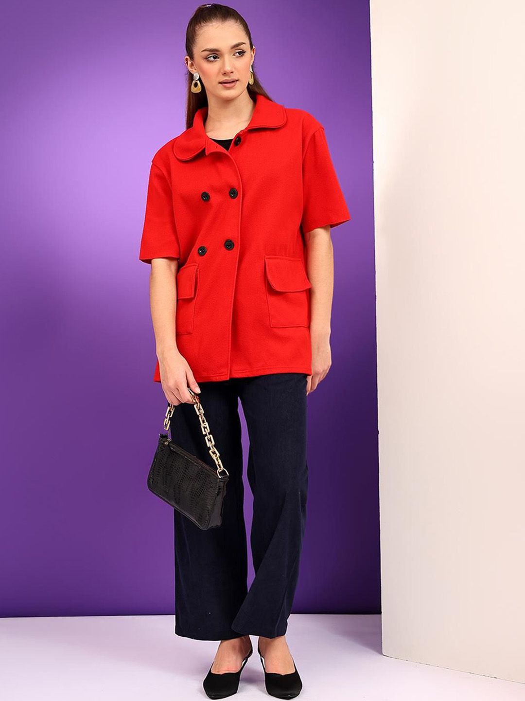 Kotty Women Notched Lapel Single-Breasted Overcoat