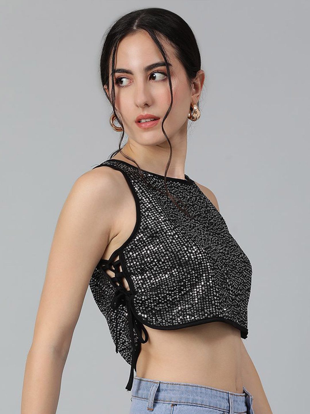 Kotty Embellished Print Crop Top
