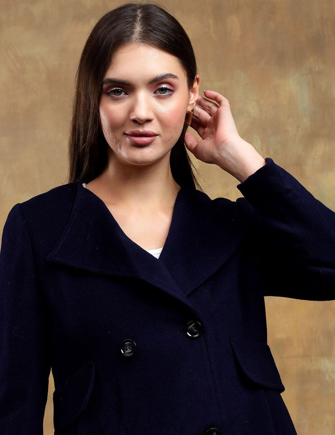 Kotty Women Solid Notched Overcoat
