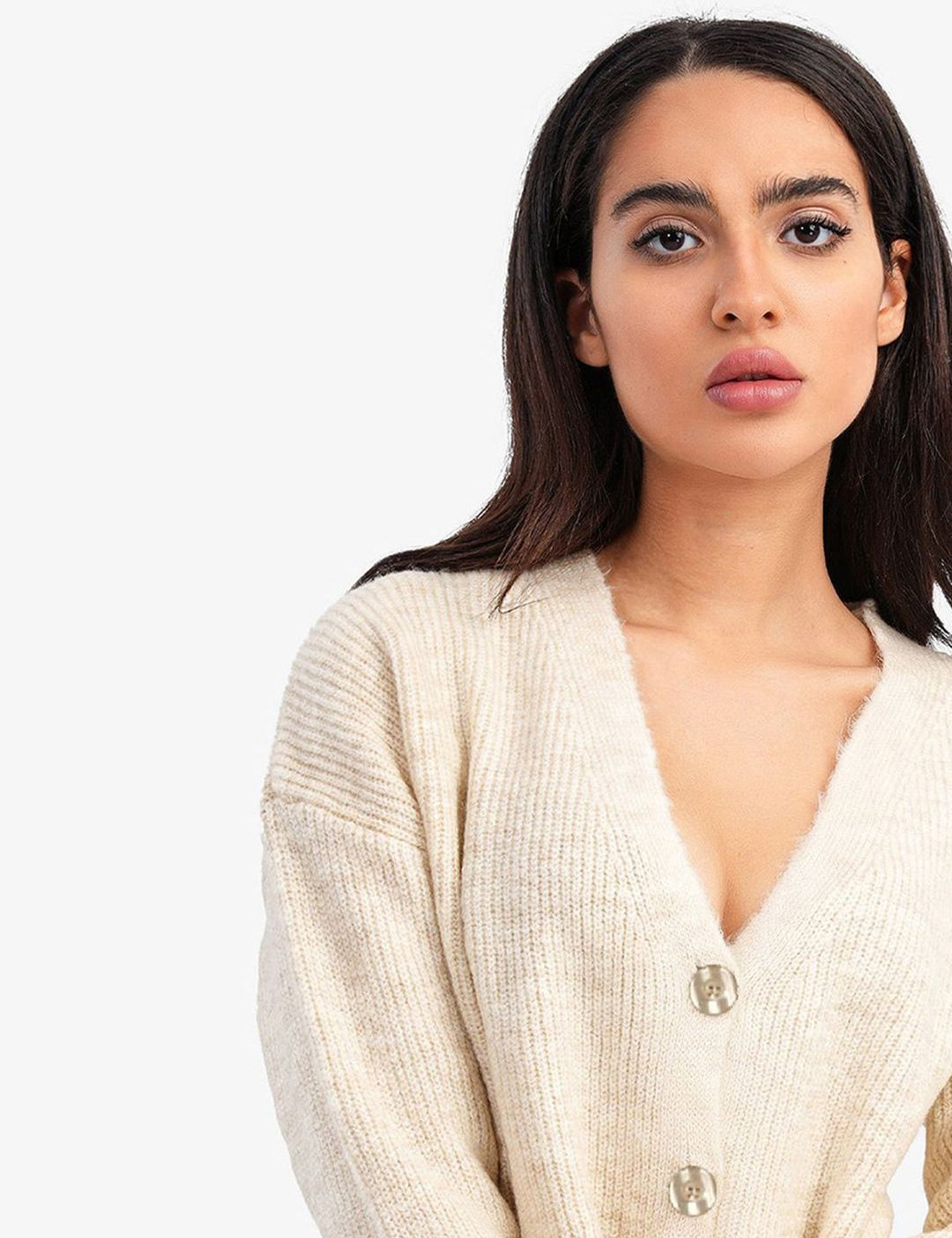 Kotty Women Cotton V-Neck Long Sleeves Cardigan Sweaters