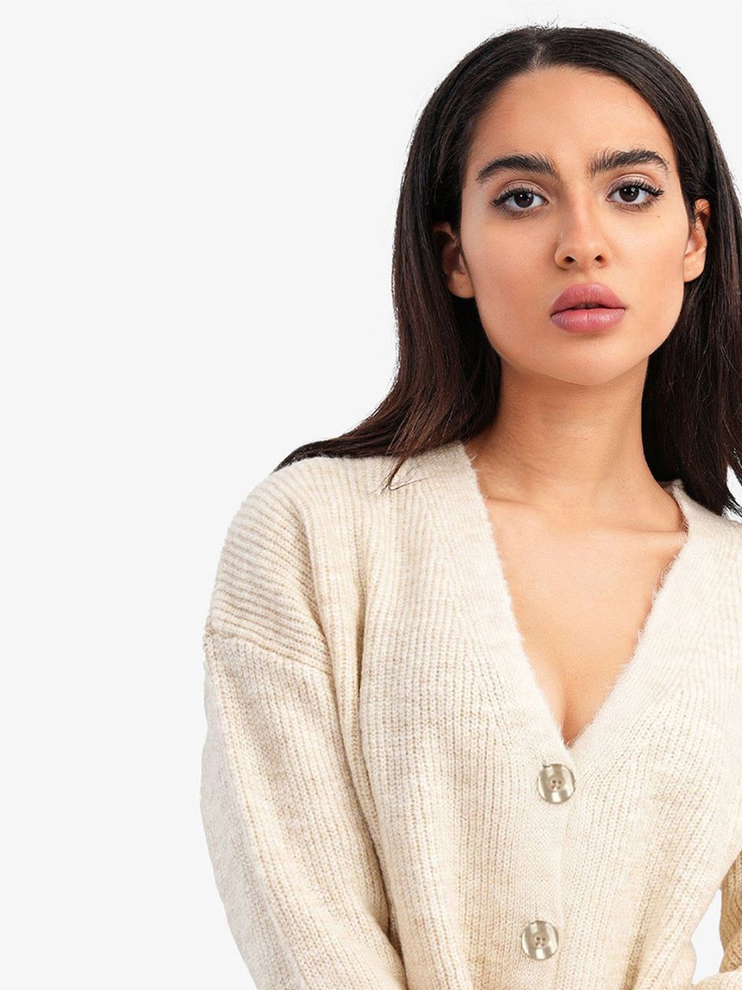 Kotty Women Cotton V-Neck Long Sleeves Cardigan Sweaters