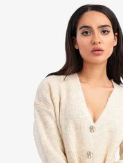 Kotty Women Cotton V-Neck Long Sleeves Cardigan Sweaters