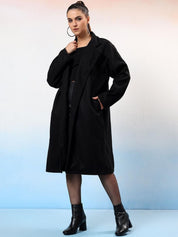 Kotty Women Notched Lapel Single-Breasted Overcoat