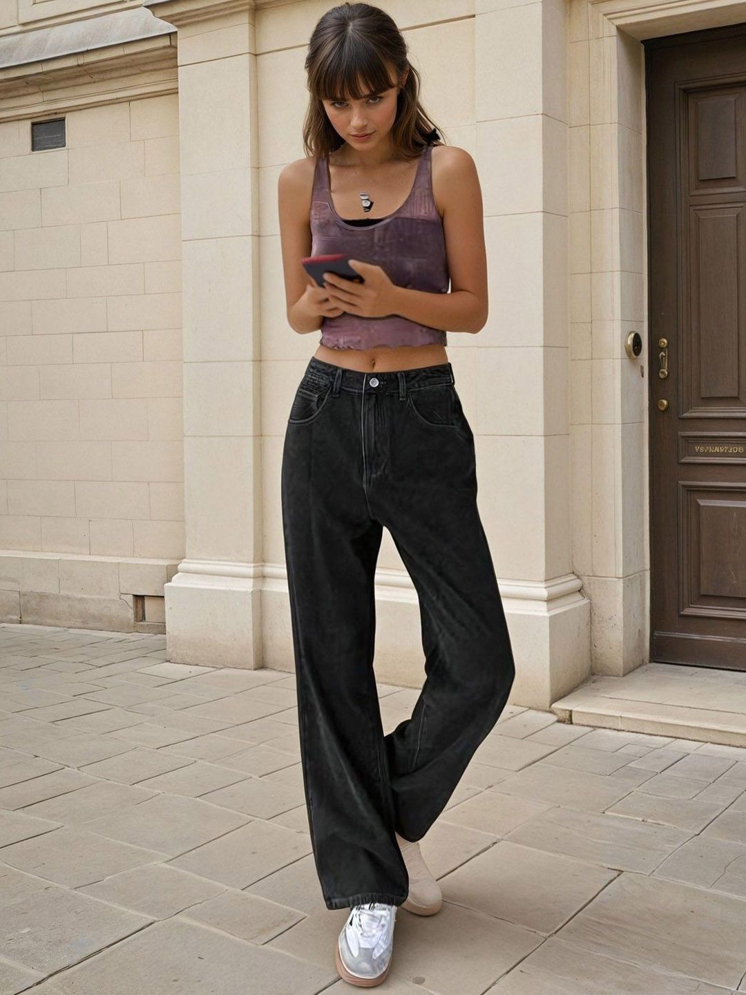 Kotty Women Jean Straight Fit High-Rise Stretchable Jeans