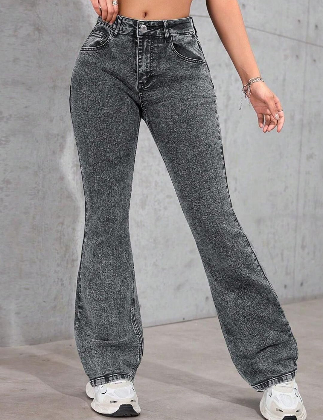 Kotty Women Jean Bootcut High-Rise Heavy Fade Stretchable Jeans