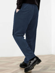 Kotty Men Relaxed Straight Fit High Rise Cotton Trousers