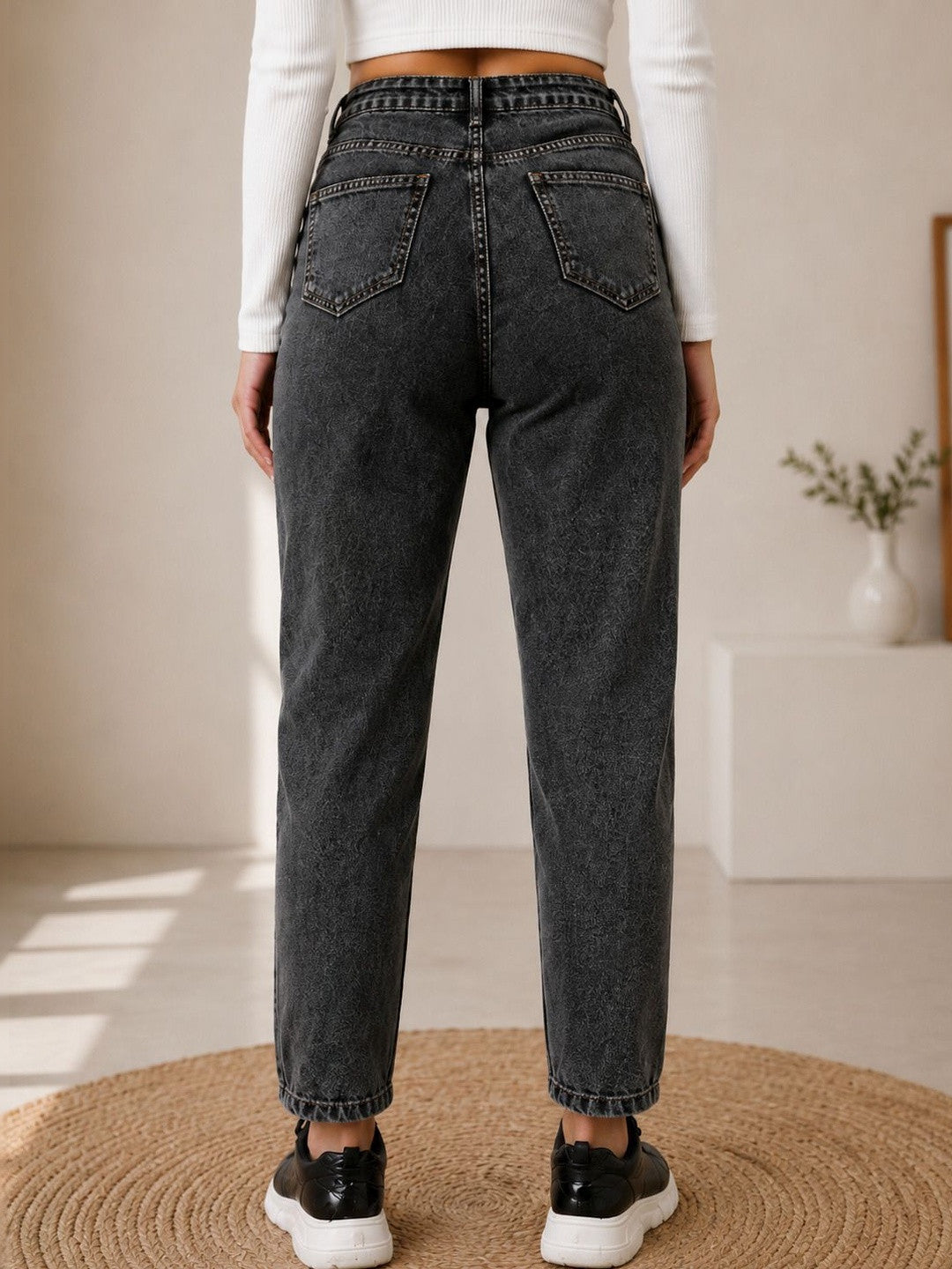 Kotty Women Black Slim Fit High-Rise Stretchable Jeans