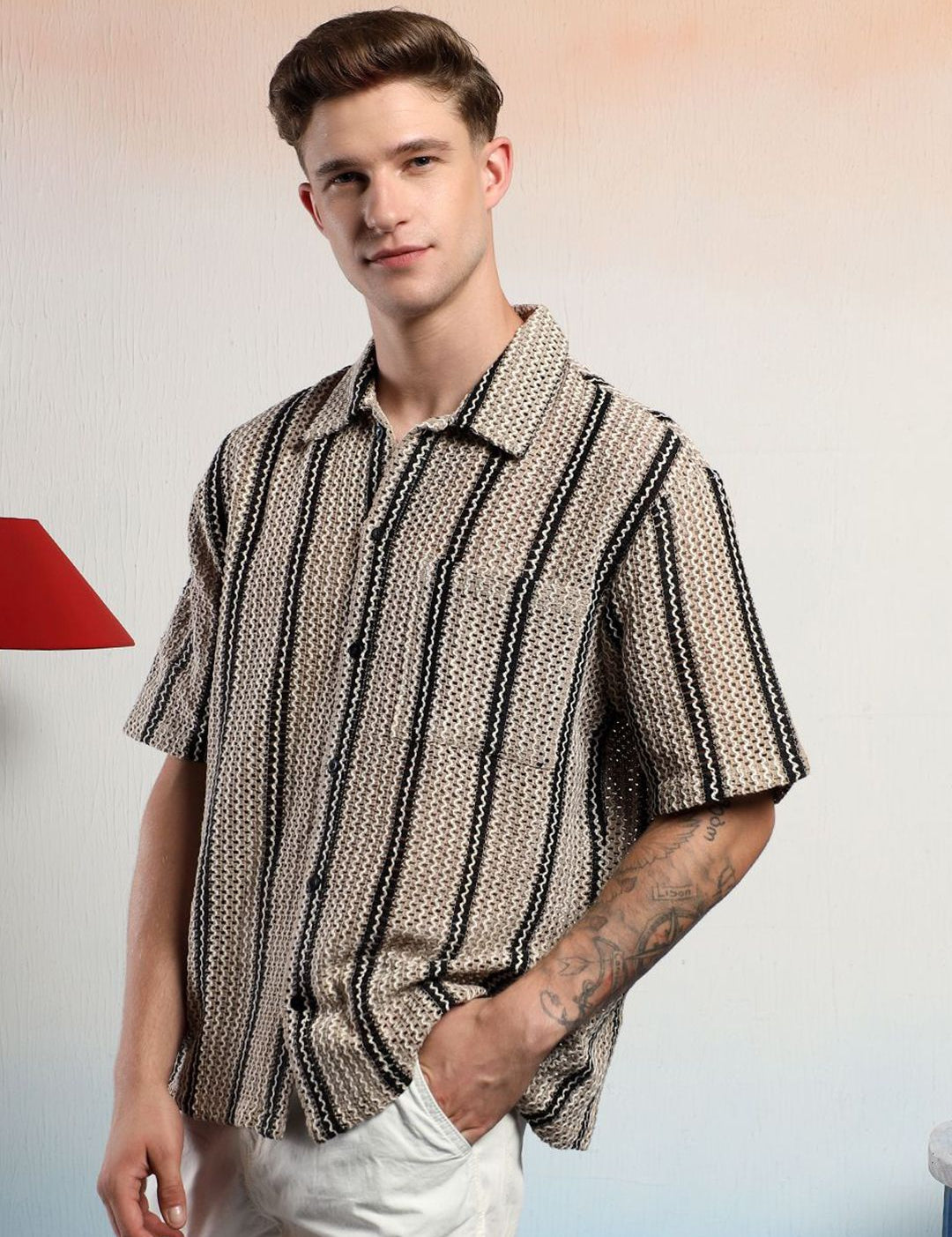 Kotty Men Striped Casual Shirt