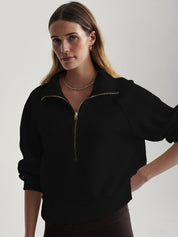 Kotty Women Shirt Collar Long Sleeves Pullover Sweatshirt