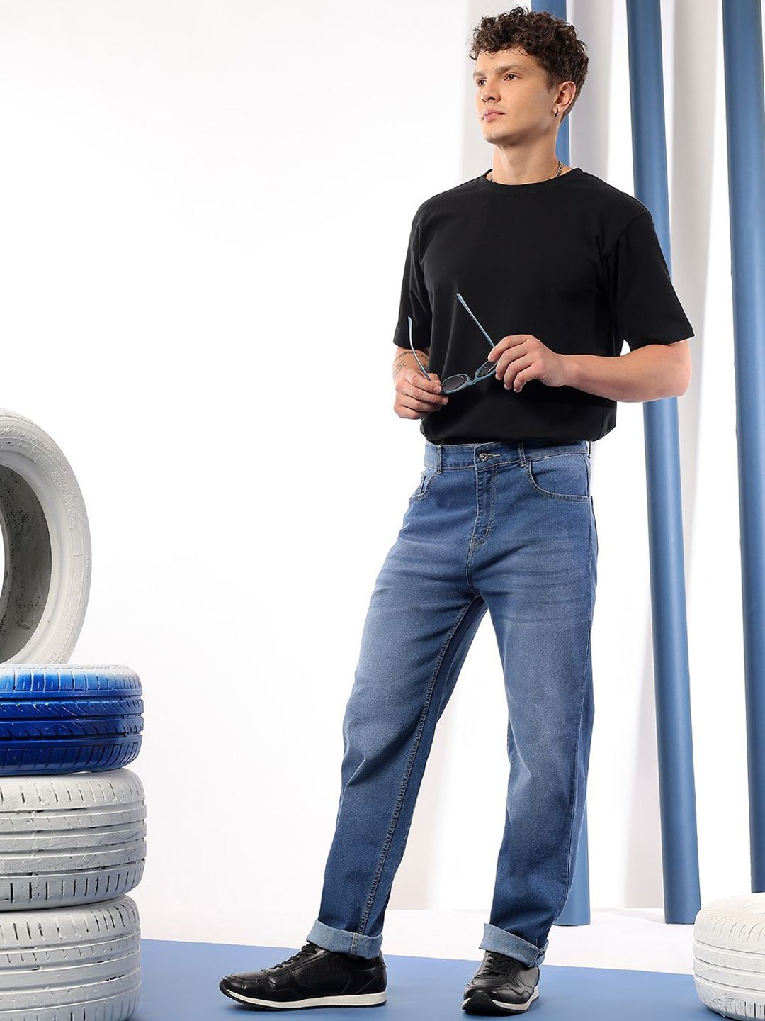 Kotty Men Comfort Regular Fit Mid-Rise Stretchable Jeans