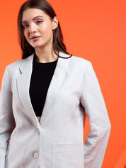 Kotty Notched Lapel Collar Long Sleeves Overcoat