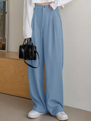 Kotty Women Relaxed Straight Leg High-Rise Pleated Trousers