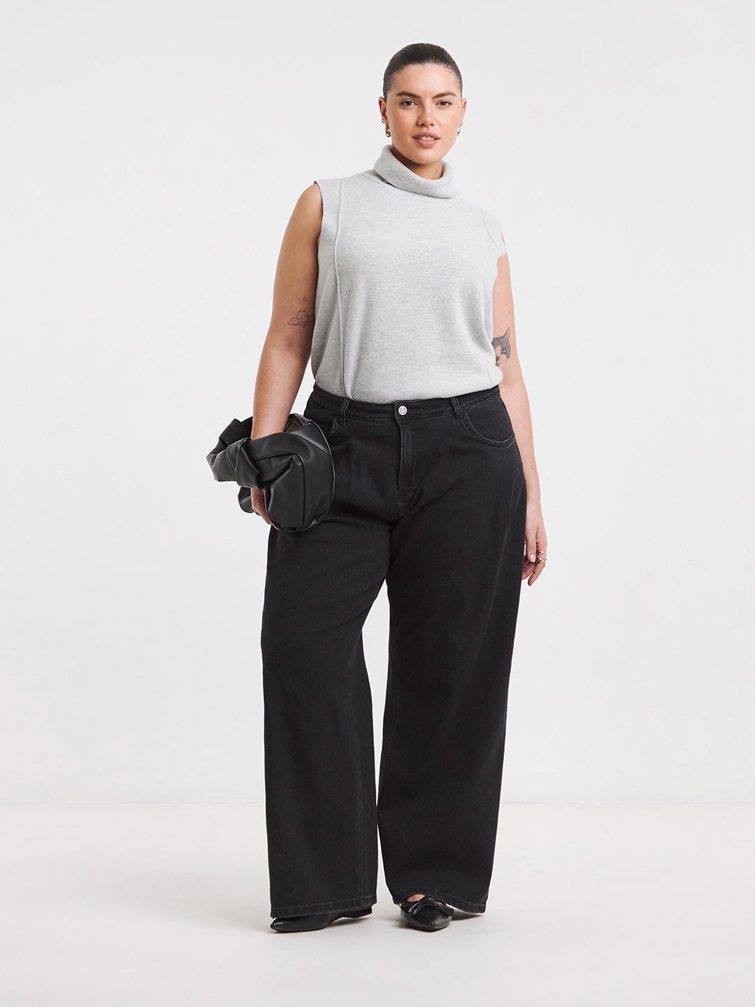 Kotty Women Wide Leg High-Rise Cotton Non Stretchable Jeans