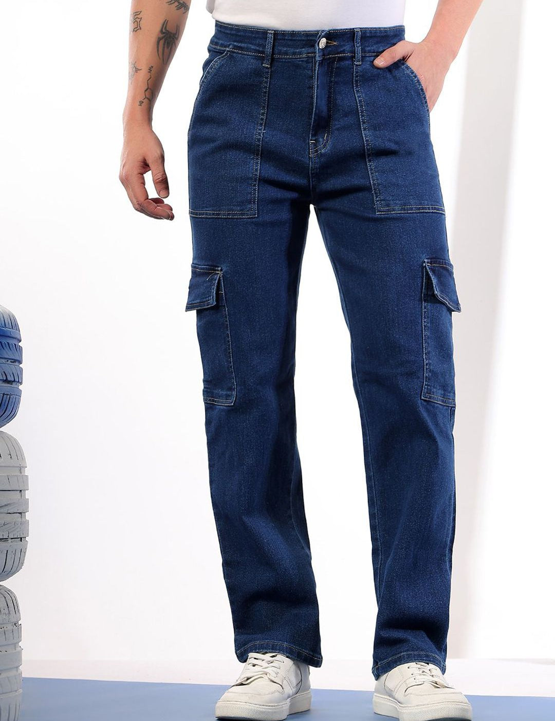 Kotty Men Comfort Regular Fit Mid-Rise Stretchable Cotton Jeans