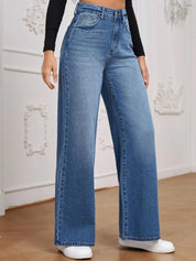 Kotty Women Straight Fit High-Rise Stretchable Jeans