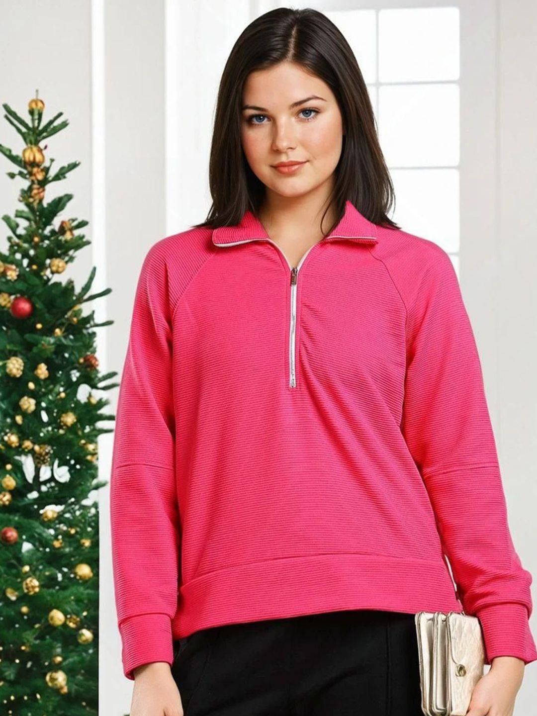 Kotty Women Shirt Collar Full Sleeve Sweatshirt