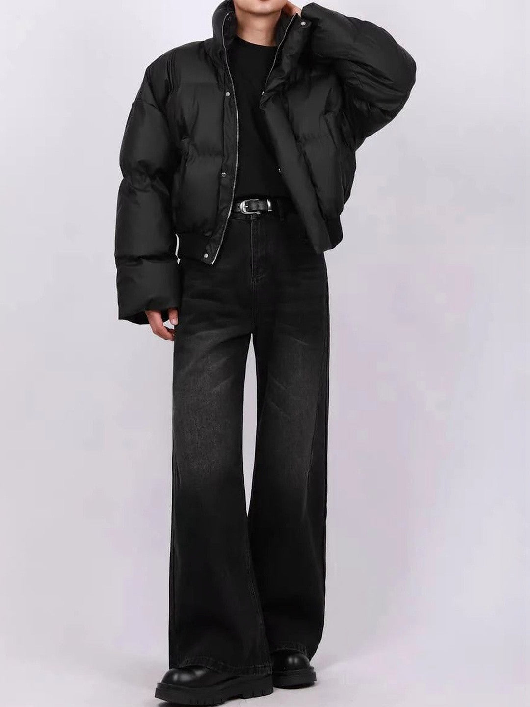 Kotty Men Wide Leg High-Rise Light Fade Stretchable Jeans