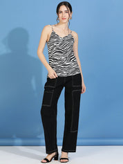 Kotty Women Abstract Printed V-Neck Top