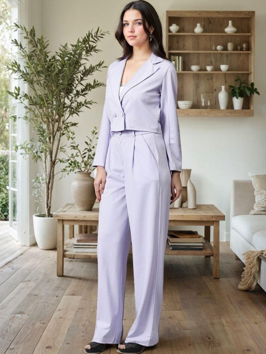 Kotty Lapel Collar Long Sleeves Coat With Trouser 