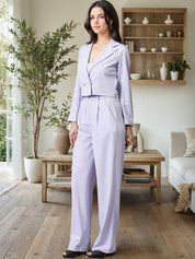 Kotty Lapel Collar Long Sleeves Coat With Trouser 