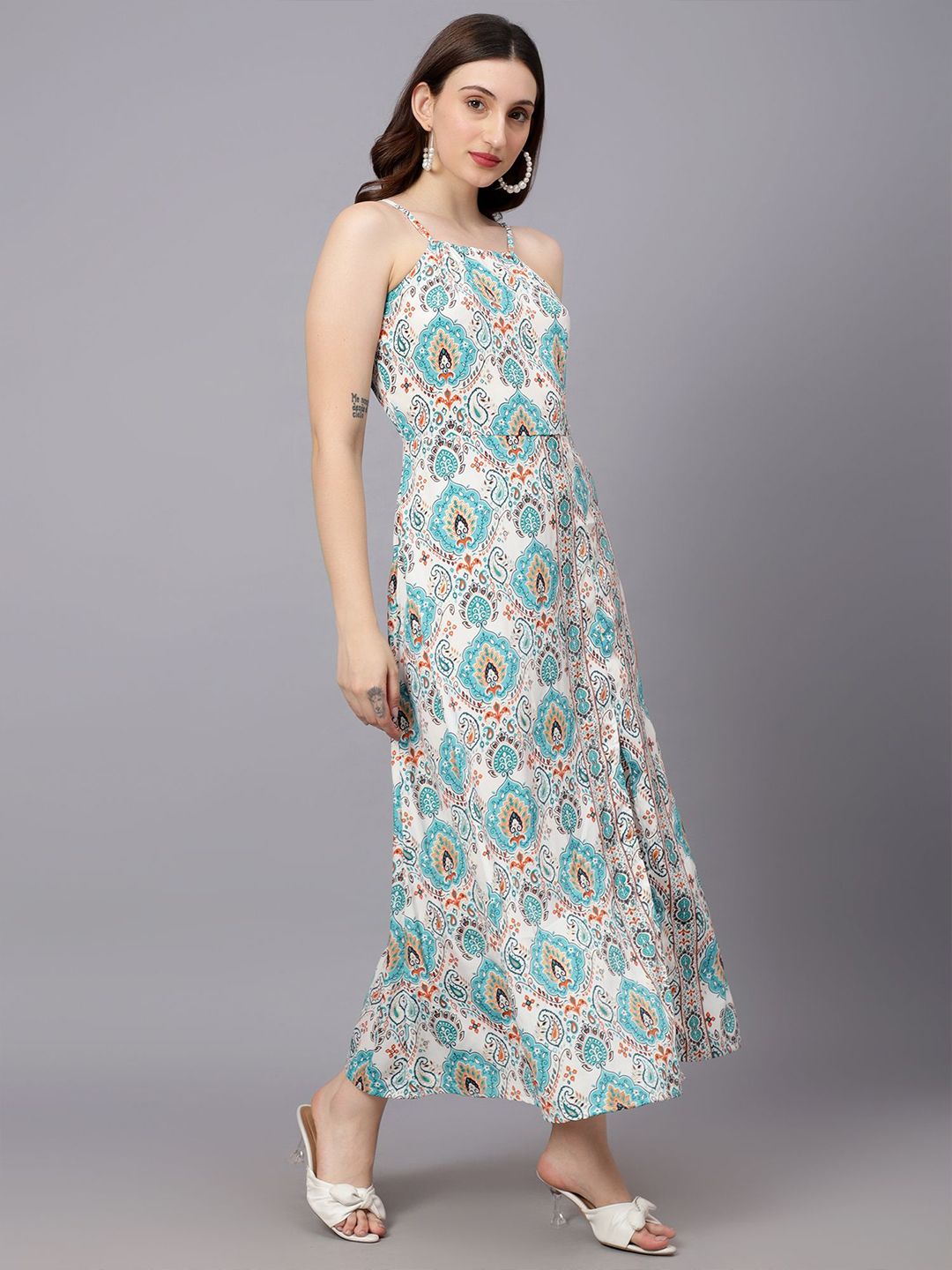 Kotty Women Print A-Line Midi Dress