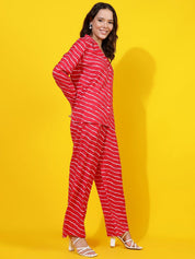 Kotty Abstract Printed Shirt With Trouser 