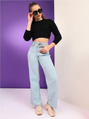 Kotty Women Ribbed Crop Pullover