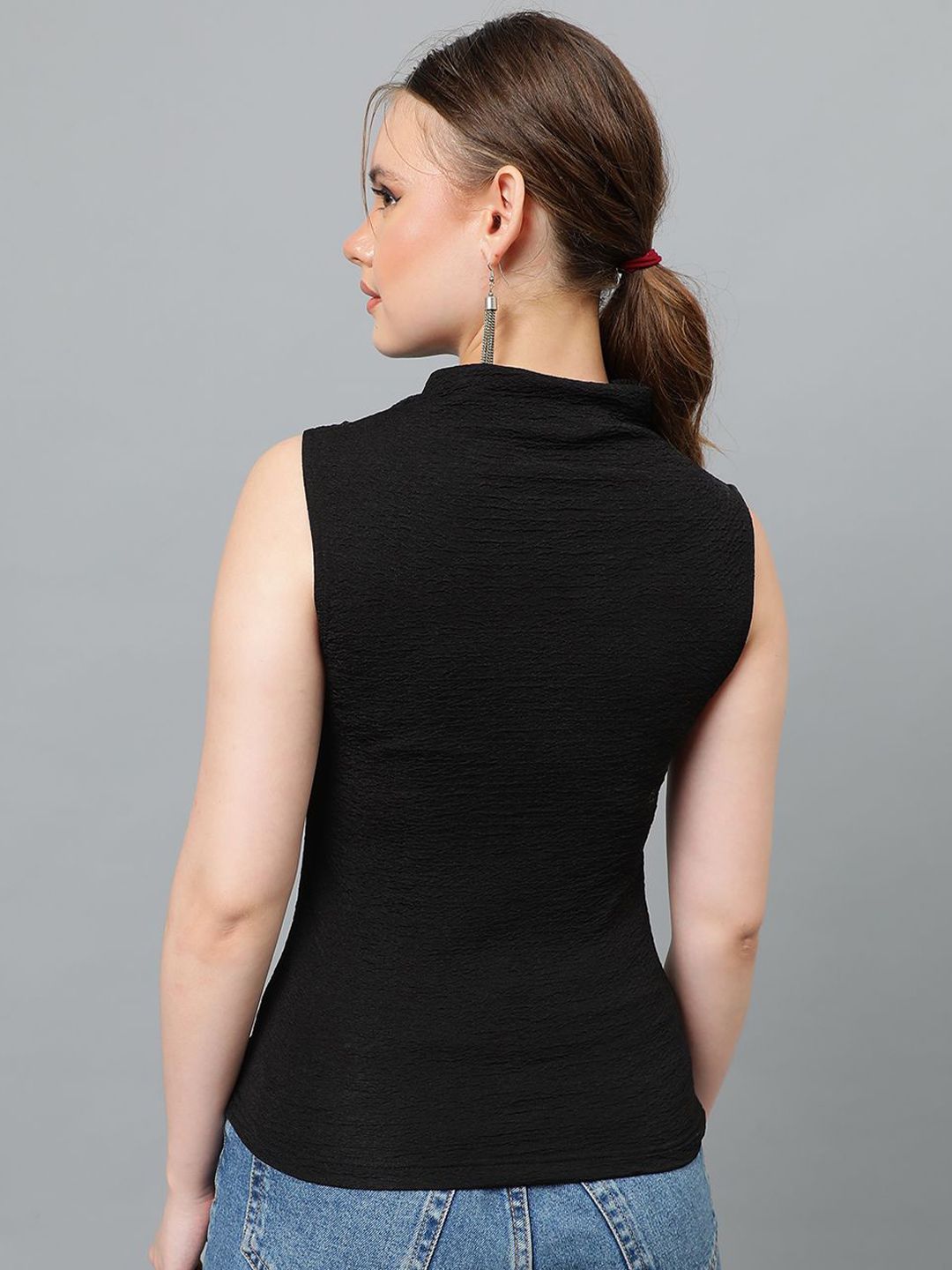 Kotty Women Solid High Neck Top