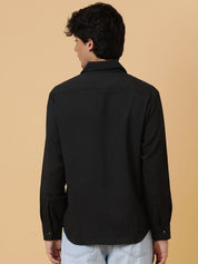 Kotty Men Relaxed Spread Collar Solid Casual Shirt