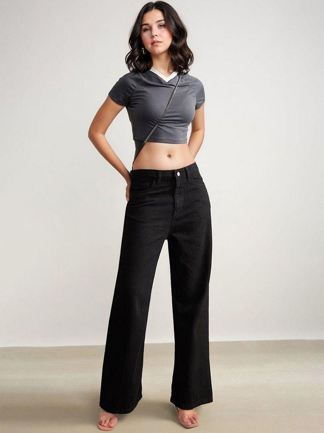 Kotty Women Jean Wide Leg Stretchable Jeans