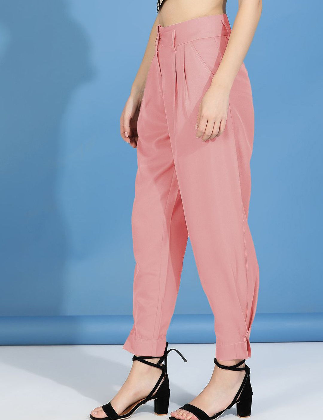 Kotty Women Relaxed Slim Fit High-Rise Easy Wash Trousers