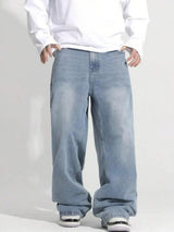 Kotty Men Wide Leg Low-Rise Light Fade Stretchable Jeans