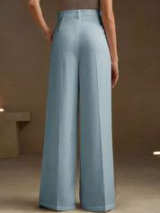 Kotty Women Relaxed Straight Leg High-Rise Pleated Wide Leg Trousers