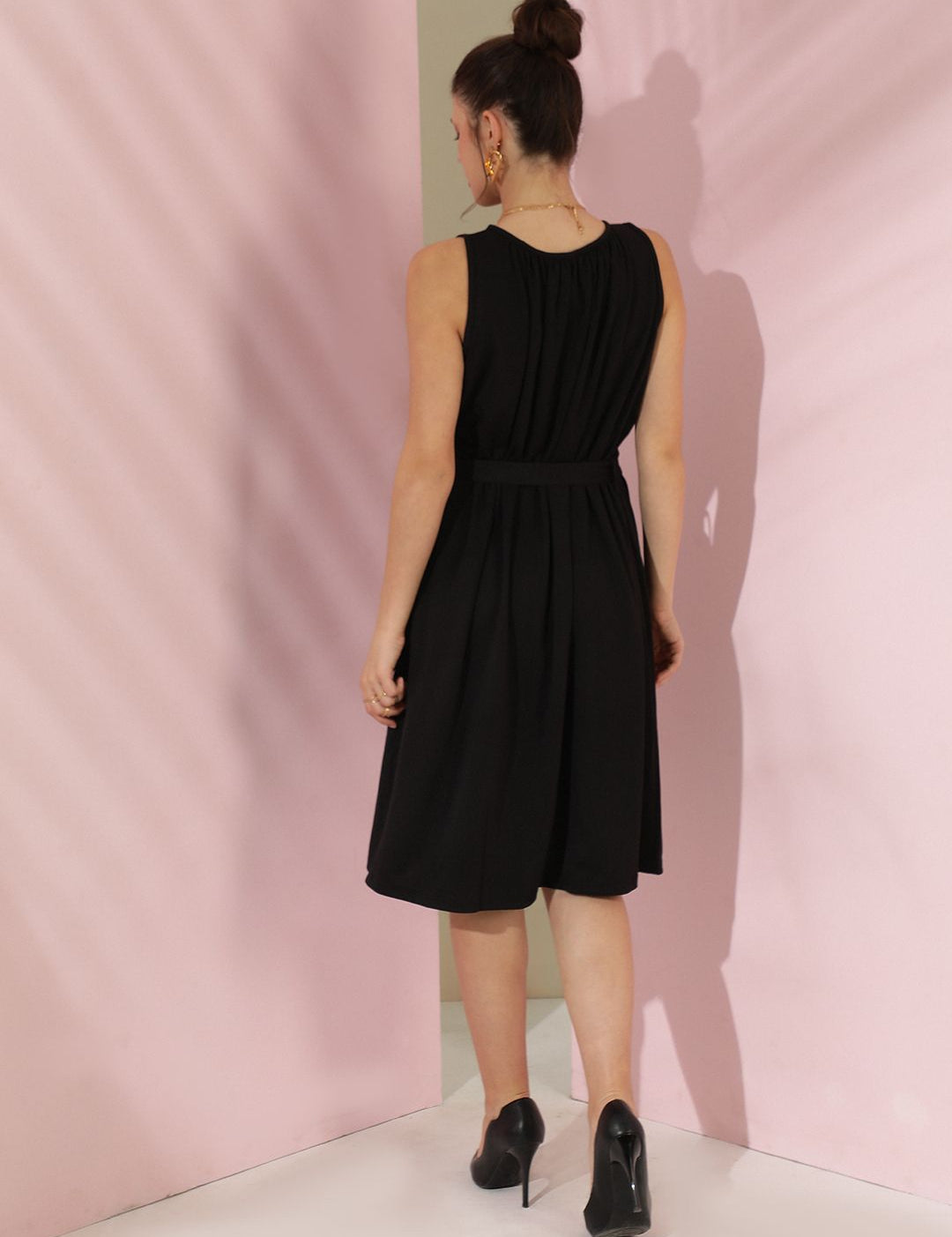 Kotty Women Solid Sleeveless Fit & Flare Dress