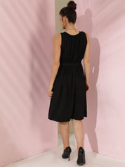 Kotty Women Solid Sleeveless Fit & Flare Dress