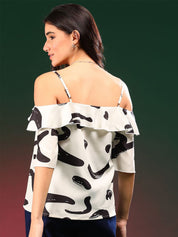 Kotty Women Abstract Printed Shoulder Straps  Top