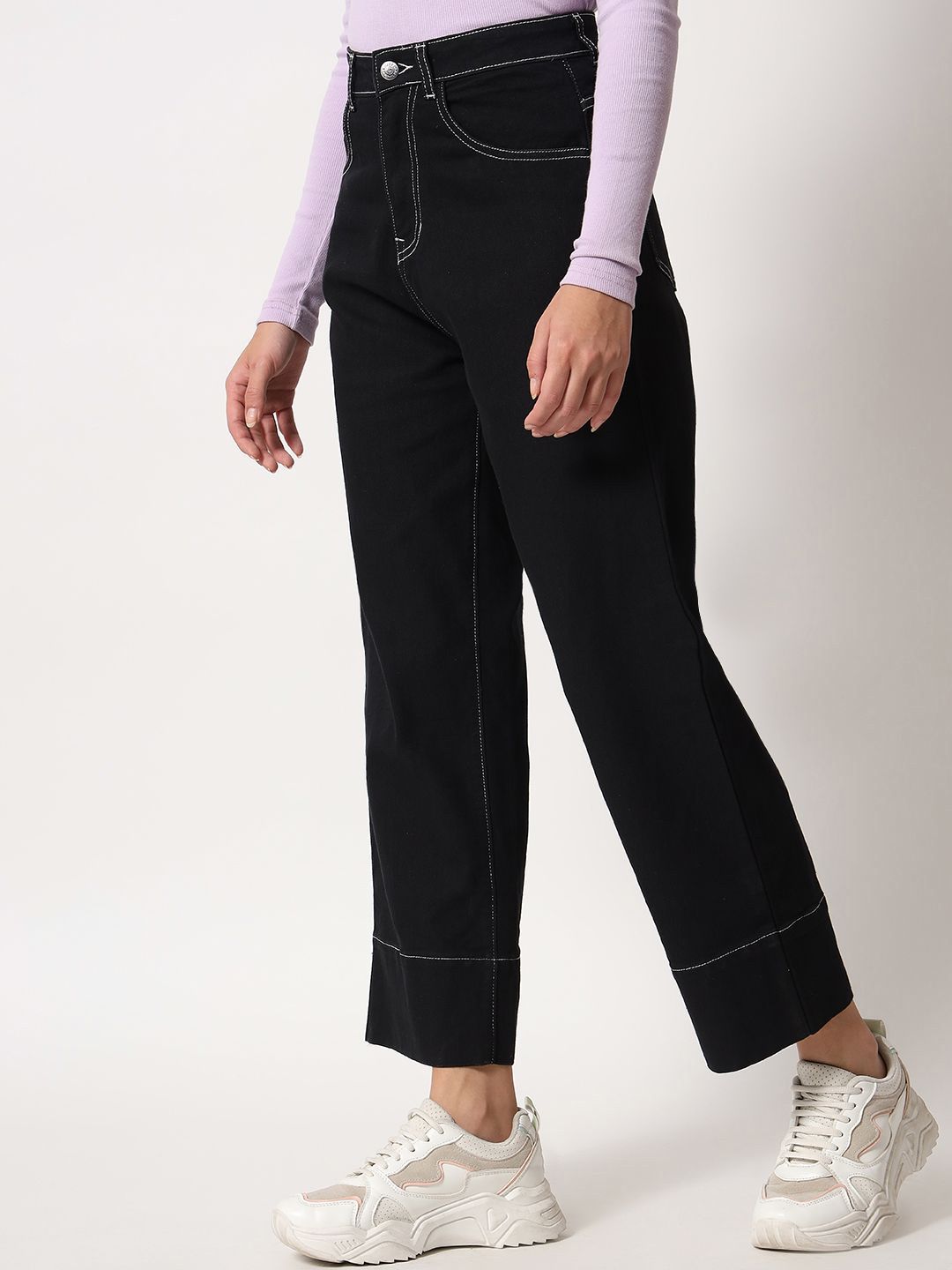 Kotty Women Straight Fit High-Rise Stretchable Jeans