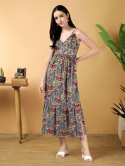 Kotty Abstract Print Fit & Flare Midi Dress