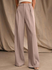 Kotty Women Relaxed Straight Fit High-Rise Pleated Trouser